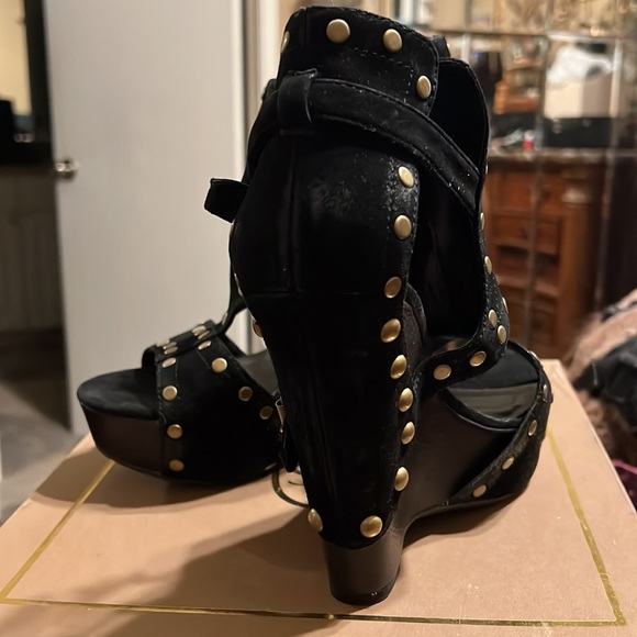 COPY - Auth Ash lovely studded suede leather wedge sandals 6.5 sz 37 - Picture 5 of 9